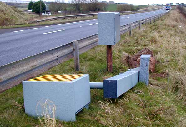 Demolished Gatso on A1