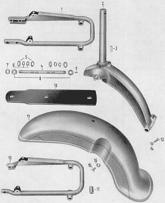 Chart 2 chassis (rack for front fork, front wings)
